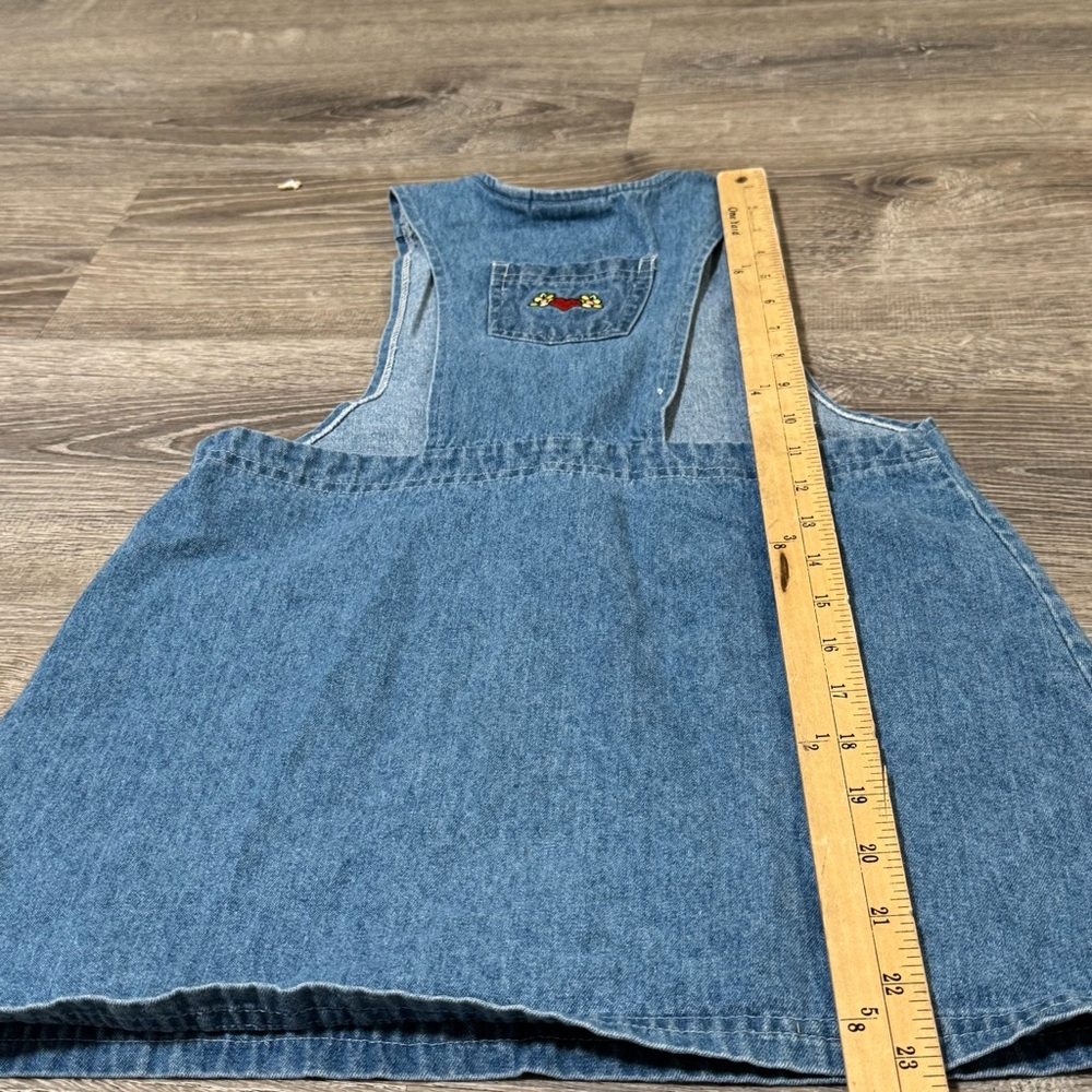 Vintage Sonoma Floral embroidered Blue Denim Kids girls Casual Dress pockets 6x - Picture 6 of 8